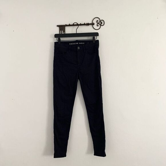 American Eagle Hi-Rise jegging black strech pants Womans size 4 - Picture 1 of 11